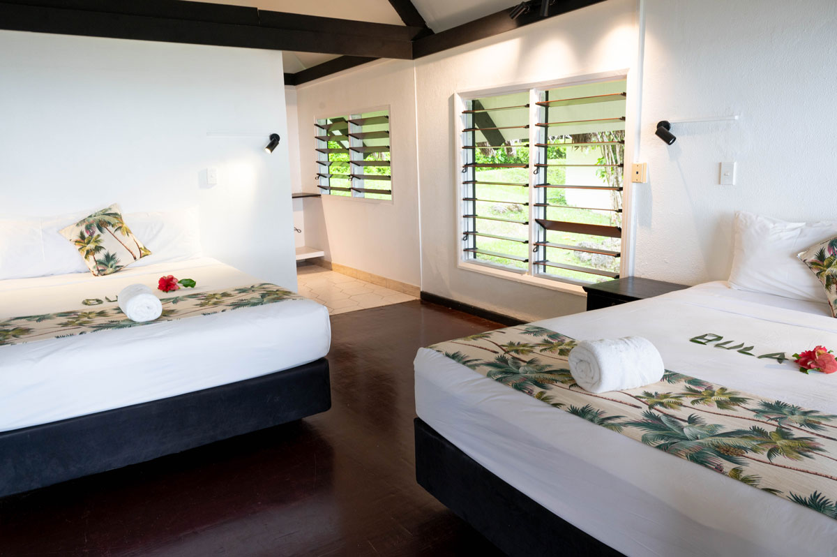 Interior of Deluxe Seaview Bure at Crusoe's Retreat